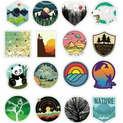 50Pcs Camping Landscape Stickers Pack Vinyl Laptop Skateboard Luggage Decals Lot