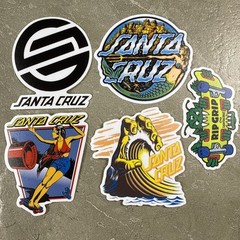 🔥Lot Of 5 Santa Cruz CA Skateboarding 3M Stickers Beach Wave Mermaid Hand Bones