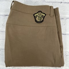 Irideon Riding Wear Womens Riding Pants L Tan Bootcut 2 Snap Zip 34×32 Pockets