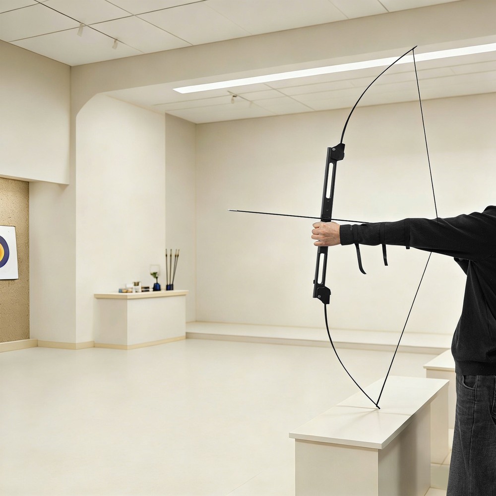 54.33in Folding Bow and Arrow Set Black 40 lbs Folding Bow Set with Storage Bag