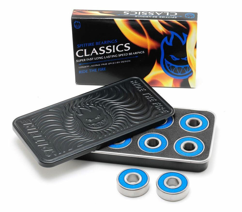 SPITFIRE Skateboard Wheels CLASSIC BEARINGS – Pack of 8 with Reusable Tin
