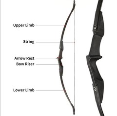 30Lbs 57-INCH BLACK ARCHERY RECURVE BOW