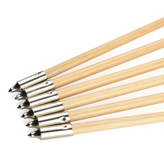 6x 32″ Archery Wooden Arrow Indonesian White Wood Turkey Feather Shooting Hunt
