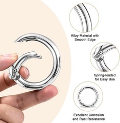 Durable 16 Pcs Zinc Alloy Round Carabiner Clips – Ideal for DIY and Outdoor Use