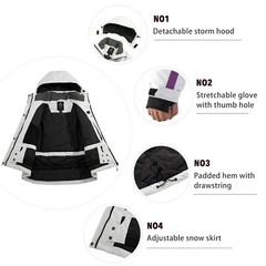 Wantdo Women Warm Winter Jacket Rain Jacket Waterproof Ski Jacket Snowboard Coat