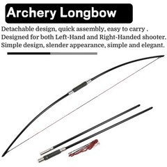 64.5» Takedown English Longbow 20-120lbs Bow Hunting Target Adult Archery