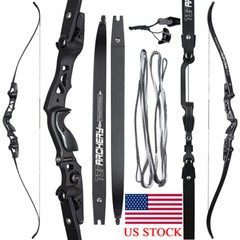 62″ ILF Takedown Recurve Bow 25-60lbs Aluminum Riser Archery Hunting Competition