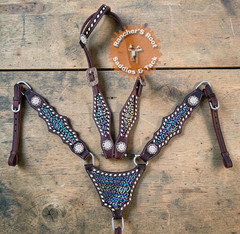 Western Leather Tack Set For Horse | Black Cheetah Tack Set