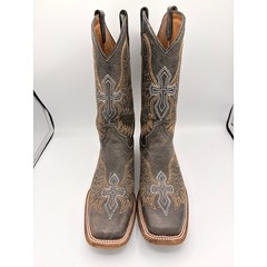 Corral Teens Western Boots 4.5T Wing Cross Brown Leather Square Toe A1032