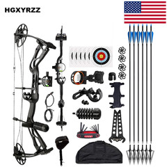Compound Bow Set 70lb 320FPS Speed Archery Carbon Arrows Sight Release Hunting