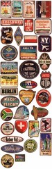 36pcs Large Retro Beach Stickers Surf Skateboard Graffiti Decal Car Luggage