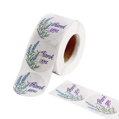 500 White 1.5 in Round Self Adhesive STICKERS Floral Thank You LABELS DIY Craft