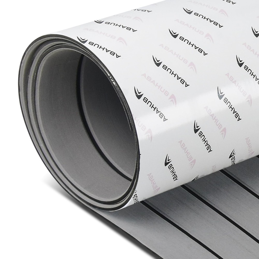 Abahub Self-Adhesive 48»L x 16.8»W x 0.24Th-5.6sqft, Gray With Black Lines