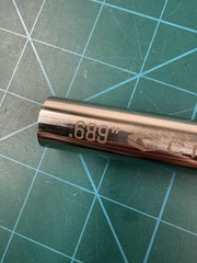 CRBN IC SS8 barrel (SILVER) with Stainless Steel .689 insert: AC thread. Rare!