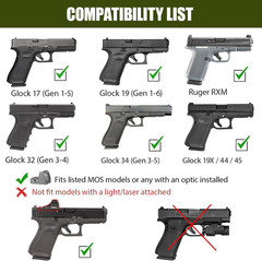 IWB Holster with Claw | Fits for Glock 17 19 19X 34 44 45(Gen 1-6)/ MOS & Ruger