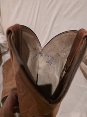 Vintage Dan Post Marlboro Men’s Cowboy Boots Brown Leather Western Size 8.5 D