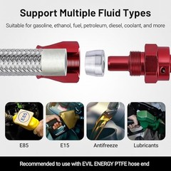 3AN PTFE Fuel Line Kit 20FT, AN3 E85 Stainless Steel Braided PTFE Fuel Hose