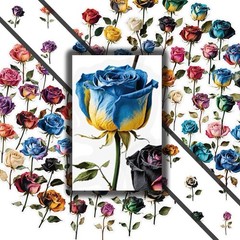 28Pcs Random Vintage Rose Dried Flowers Transparent PET Waterproof Stickers