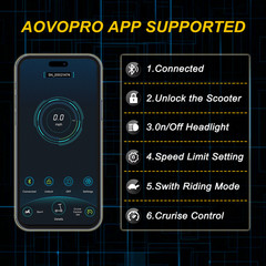 AOVOPRO AP07 Electric Scooter 10.5AH Dual Suspension Turn Signals Foldable 19MPH