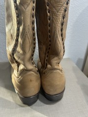 Vintage Rare Dan Post Western Leather Fancy Boots 8 1/2 EW Free Shipping
