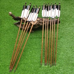 100pcs Archery Nock Shafts 39in 50-55lbs Bamboo Arrows Hunting Bow Accessories