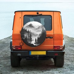 Spare Tire Cover Mountain Lake Tree Landscape Wheel Covers Weatherproof Universa