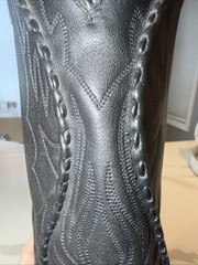RARE Dan Post 11355 Black Leather Western Boots Mens 10 EW USA Made Cowboy