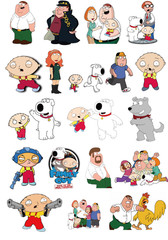 Mix 10/50PCs Family Guy Cartoon Luggage Laptop Car Notebook Sticker-No Duplicate