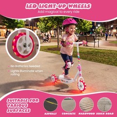 3 Wheels Scooter for Kids Age 2+, Toddlers Kick Scooter with LED Light-Up Wheels