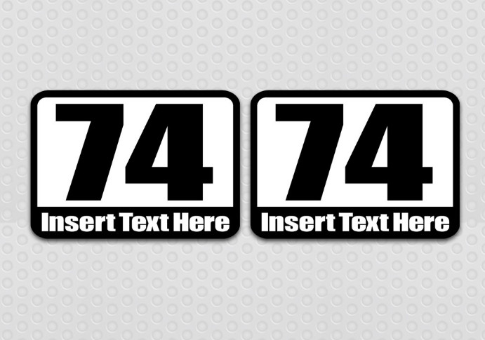 CUSTOM TEXT VINYL RECTANGLES NUMBER KIT
