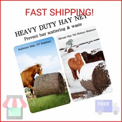 NizHome Large Round Bale Hay Net, Knotless Hay Nets for Horses Slow Feed, Heavy