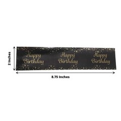 24 Black Gold Happy Birthday Stickers Party Water Bottle Labels Party Events