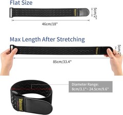 Elastic Cinch Straps with Anti-Slip Strips – 18”x2” (4 Pack) for Secure Storage