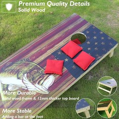 LED Cornhole Board Set 4×2 Waterproof Wood with RGB Lights & Bags
