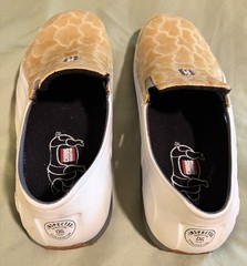 MOZO Men’s Chefs Slip-On Shoes Beige White Animal Print Oil/Slip Resistant