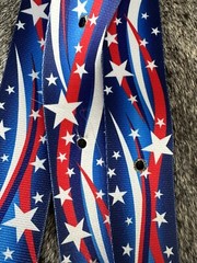 Stars Patriotic cinch strap set off billet and latigo