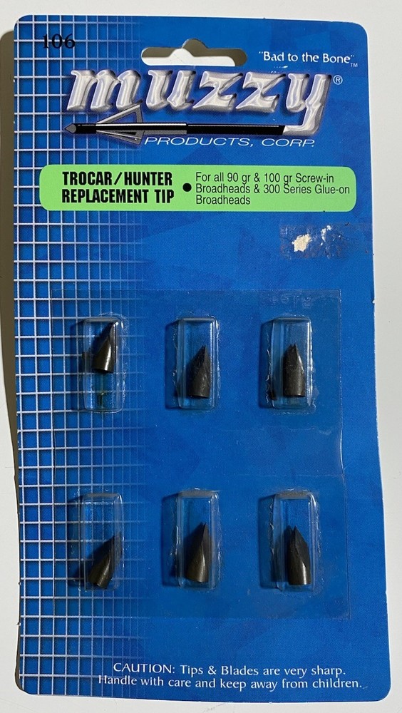 Muzzy Broadheads Trocar/Hunter Replacement Tips 90 & 100 Grain 6 Pk – Bowhunting