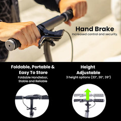 Kick Scooter for Kids 6+, Teens & Adults | Light up Wheels, Hand Brake, Rubber D