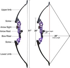 40lbs Bowfishing Bow Arrow Set Adults Beginner Combo Kit Reel Fish Recurve Bows