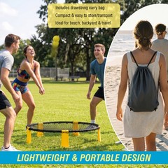 Roundnet Game Set with 2 Balls, Net & Carry Bag for Outdoor Play