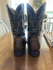 Dan Post Men’s Western Cowboy Boots Brown/Black Leather Square Toe 10D