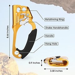 Climbing Hand Ascender Outdoor Mountaineering Tree Arborist Gold – Right