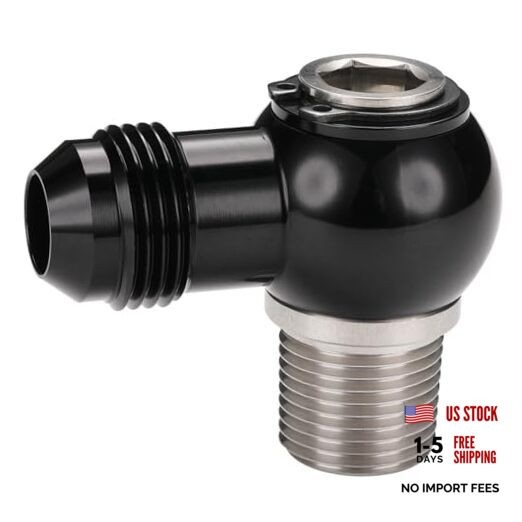 8AN Male Flare Banjo to 3/8 NPT Stainless Steel Banjo Bolt 8AN to 3/8 NPT Black