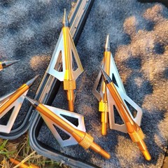 12pcs Hunting Broadheads 100 Grain 3-Blade Arrowheads & Case for Target Shooting
