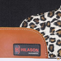 Hilason Western Wool Felt Gel Horse Saddle Pad With Cheetah Print Leather