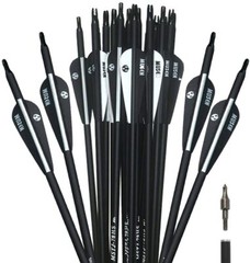 12Pcs 32″ Carbon Arrows OD 7.8mm SP500 Practice Archery For Compound/Recurve Bow