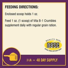 Farnam Horse Health Vita B-1 Crumbles Supplement for Horses, 3 pounds