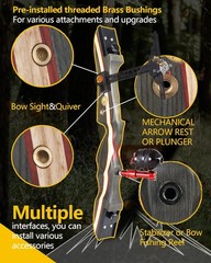 Archery Takedown Recurve Bow 62 inch for Adults 20-50lbs Target Practice&Hunting
