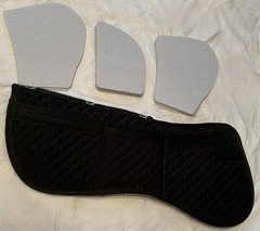 Total Saddle Fit Six Point Shimmable Saddle Pad – Cotton Half Pad with Shims M/L