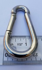 3″ x 1 7/16″ Spring Back Zinc Plated Metal Carabiner: 2pcs per pack – USA stock
